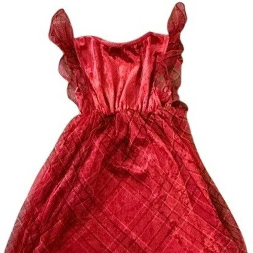 Disney Princess Girls Burgundy Crushed Velvet Nightgown Gold Bow 3T‎ DP838TGTWM - Picture 5 of 7